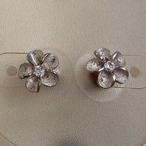 Sterling silver Hawaiian plumeria earrings